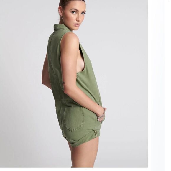 One Teaspoon Super Khaki Braxton Romper New XS - Picture 5 of 10